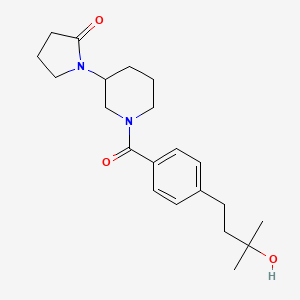 molecular formula C21H30N2O3 B5547168 1-{1-[4-(3-羟基-3-甲基丁基)苯甲酰]-3-哌啶基}-2-吡咯烷酮 