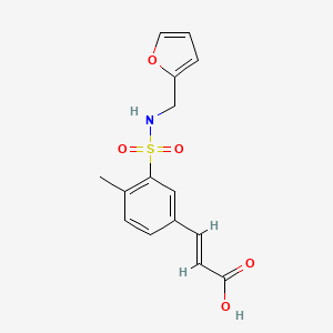 molecular formula C15H15NO5S B5547172 3-(3-{[(2-呋喃甲基)氨基]磺酰基}-4-甲基苯基)丙烯酸 