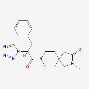 molecular formula C19H24N6O2 B5547219 2-甲基-8-[3-苯基-2-(1H-四唑-1-基)丙酰]-2,8-二氮杂螺[4.5]癸-3-酮 