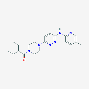 molecular formula C20H28N6O B5547238 6-[4-(2-ethylbutanoyl)-1-piperazinyl]-N-(5-methyl-2-pyridinyl)-3-pyridazinamine 