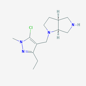 molecular formula C13H21ClN4 B5547257 rel-(3aS,6aS)-1-[(5-chloro-3-ethyl-1-methyl-1H-pyrazol-4-yl)methyl]octahydropyrrolo[3,4-b]pyrrole dihydrochloride 