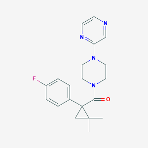 molecular formula C20H23FN4O B5547260 2-(4-{[1-(4-fluorophenyl)-2,2-dimethylcyclopropyl]carbonyl}-1-piperazinyl)pyrazine 