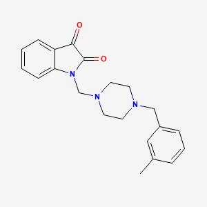 molecular formula C21H23N3O2 B5547277 1-{[4-(3-甲基苄基)-1-哌嗪基]甲基}-1H-吲哚-2,3-二酮 