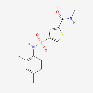 molecular formula C14H16N2O3S2 B5547283 4-{[(2,4-dimethylphenyl)amino]sulfonyl}-N-methyl-2-thiophenecarboxamide 