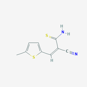 molecular formula C9H8N2S2 B5547289 2-cyano-3-(5-methyl-2-thienyl)-2-propenethioamide 