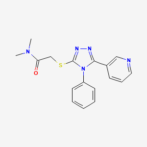 molecular formula C17H17N5OS B5547299 N,N-dimethyl-2-{[4-phenyl-5-(3-pyridinyl)-4H-1,2,4-triazol-3-yl]thio}acetamide 