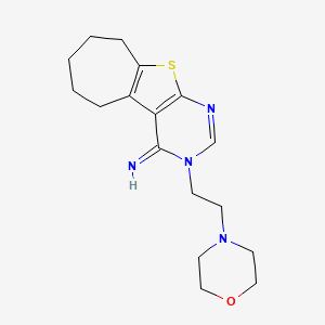 molecular formula C17H24N4OS B5547312 3-[2-(4-morpholinyl)ethyl]-3,5,6,7,8,9-hexahydro-4H-cyclohepta[4,5]thieno[2,3-d]pyrimidin-4-imine 