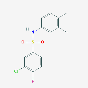 molecular formula C14H13ClFNO2S B5547314 3-氯-N-(3,4-二甲苯基)-4-氟苯磺酰胺 