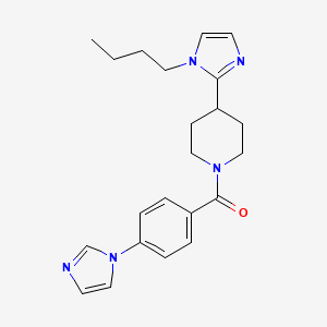 molecular formula C22H27N5O B5547354 4-(1-butyl-1H-imidazol-2-yl)-1-[4-(1H-imidazol-1-yl)benzoyl]piperidine 