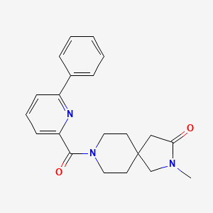 molecular formula C21H23N3O2 B5547372 2-甲基-8-[(6-苯基-2-吡啶基)羰基]-2,8-二氮杂螺[4.5]癸烷-3-酮 