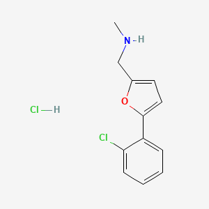 molecular formula C12H13Cl2NO B5547378 盐酸{[5-(2-氯苯基)-2-呋喃基]甲基}甲胺 