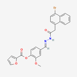 molecular formula C25H19BrN2O5 B5547400 4-{2-[(4-bromo-1-naphthyl)acetyl]carbonohydrazonoyl}-2-methoxyphenyl 2-furoate 
