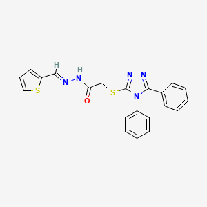 molecular formula C21H17N5OS2 B5547442 2-[(4,5-二苯基-4H-1,2,4-三唑-3-基)硫代]-N'-(2-噻吩基亚甲基)乙酰肼 