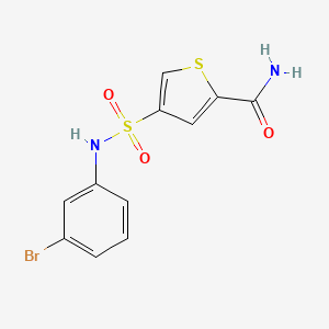 molecular formula C11H9BrN2O3S2 B5547452 4-{[(3-溴苯基)氨基]磺酰基}-2-噻吩甲酰胺 