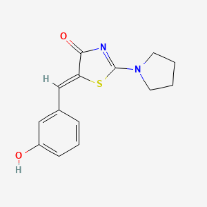 molecular formula C14H14N2O2S B5547461 5-(3-hydroxybenzylidene)-2-(1-pyrrolidinyl)-1,3-thiazol-4(5H)-one 