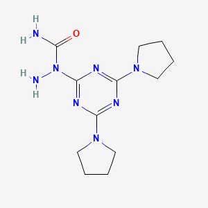 molecular formula C12H20N8O B5547466 1-(4,6-dipyrrolidin-1-yl-1,3,5-triazin-2-yl)hydrazinecarboxamide 