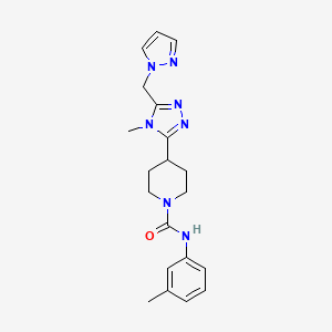 molecular formula C20H25N7O B5547472 N-(3-methylphenyl)-4-[4-methyl-5-(1H-pyrazol-1-ylmethyl)-4H-1,2,4-triazol-3-yl]piperidine-1-carboxamide 