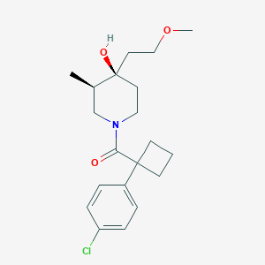 (3R*,4R*)-1-{[1-(4-chlorophenyl)cyclobutyl]carbonyl}-4-(2-methoxyethyl)-3-methylpiperidin-4-ol