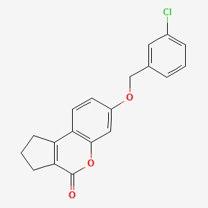 molecular formula C19H15ClO3 B5547490 7-[(3-chlorobenzyl)oxy]-2,3-dihydrocyclopenta[c]chromen-4(1H)-one 