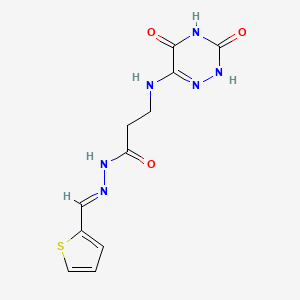 molecular formula C11H12N6O3S B5547544 3-[(3,5-dioxo-2,3,4,5-tetrahydro-1,2,4-triazin-6-yl)amino]-N'-(2-thienylmethylene)propanohydrazide 