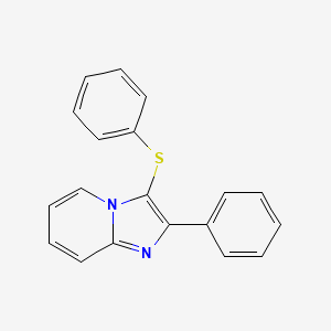 molecular formula C19H14N2S B5547551 2-苯基-3-(苯硫基)咪唑并[1,2-a]吡啶 