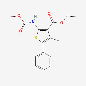 molecular formula C16H17NO4S B5547568 2-[(甲氧羰基)氨基]-4-甲基-5-苯基-3-噻吩甲酸乙酯 