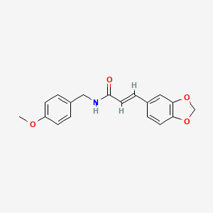 molecular formula C18H17NO4 B5547600 3-(1,3-苯并二氧杂环-5-基)-N-(4-甲氧基苄基)丙烯酰胺 