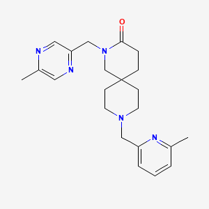 molecular formula C22H29N5O B5547619 2-[(5-methylpyrazin-2-yl)methyl]-9-[(6-methylpyridin-2-yl)methyl]-2,9-diazaspiro[5.5]undecan-3-one 