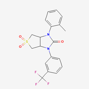 molecular formula C19H17F3N2O3S B5547630 1-(2-甲基苯基)-3-[3-(三氟甲基)苯基]四氢-1H-噻吩并[3,4-d]咪唑-2(3H)-酮 5,5-二氧化物 
