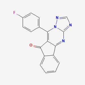 molecular formula C18H9FN4O B5547644 10-(4-fluorophenyl)-9H-indeno[1,2-d][1,2,4]triazolo[1,5-a]pyrimidin-9-one 