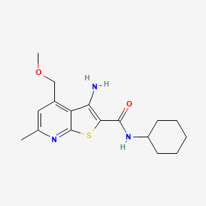 molecular formula C17H23N3O2S B5547674 3-氨基-N-环己基-4-(甲氧基甲基)-6-甲基噻吩并[2,3-b]吡啶-2-甲酰胺 