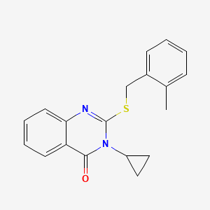 molecular formula C19H18N2OS B5547708 3-环丙基-2-[(2-甲基苄基)硫]-4(3H)-喹唑啉酮 