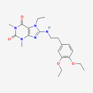 molecular formula C21H29N5O4 B5547731 8-{[2-(3,4-diethoxyphenyl)ethyl]amino}-7-ethyl-1,3-dimethyl-3,7-dihydro-1H-purine-2,6-dione 