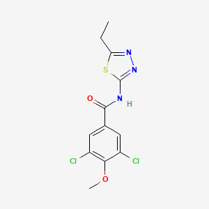 molecular formula C12H11Cl2N3O2S B5547737 3,5-二氯-N-(5-乙基-1,3,4-噻二唑-2-基)-4-甲氧基苯甲酰胺 