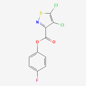 molecular formula C10H4Cl2FNO2S B5547768 4-氟苯基4,5-二氯-3-异噻唑羧酸酯 
