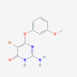 molecular formula C11H10BrN3O3 B5547802 2-氨基-5-溴-6-(3-甲氧基苯氧基)-4(3H)-嘧啶酮 
