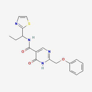 molecular formula C18H18N4O3S B5547809 4-hydroxy-2-(phenoxymethyl)-N-[1-(1,3-thiazol-2-yl)propyl]pyrimidine-5-carboxamide 