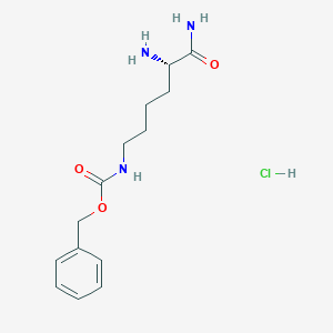 molecular formula C14H22ClN3O3 B554781 苄基 (S)-(5,6-二氨基-6-氧代己基)氨基甲酸盐单盐酸盐 CAS No. 58117-53-6