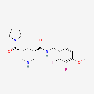 (3R*,5R*)-N-(2,3-difluoro-4-methoxybenzyl)-5-(pyrrolidin-1-ylcarbonyl)piperidine-3-carboxamide