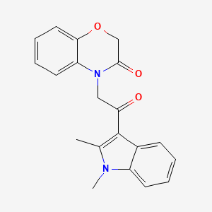 molecular formula C20H18N2O3 B5547846 4-[2-(1,2-dimethyl-1H-indol-3-yl)-2-oxoethyl]-2H-1,4-benzoxazin-3(4H)-one 