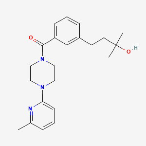 molecular formula C22H29N3O2 B5547852 2-甲基-4-(3-{[4-(6-甲基-2-吡啶基)-1-哌嗪基]羰基}苯基)-2-丁醇 