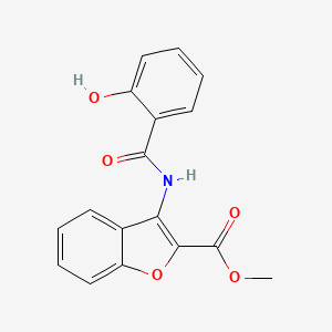 molecular formula C17H13NO5 B5547885 methyl 3-[(2-hydroxybenzoyl)amino]-1-benzofuran-2-carboxylate 