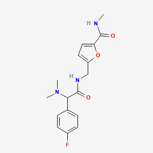molecular formula C17H20FN3O3 B5547886 5-({[(dimethylamino)(4-fluorophenyl)acetyl]amino}methyl)-N-methyl-2-furamide 