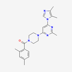 molecular formula C23H28N6O B5547905 4-[4-(2,4-二甲基苯甲酰)-1-哌嗪基]-6-(4,5-二甲基-1H-咪唑-1-基)-2-甲基嘧啶 