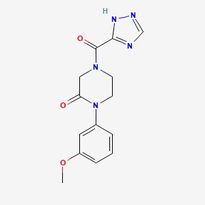 molecular formula C14H15N5O3 B5547924 1-(3-甲氧基苯基)-4-(1H-1,2,4-三唑-5-酰羰基)-2-哌嗪酮 