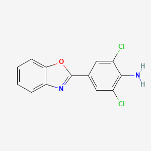 molecular formula C13H8Cl2N2O B5547940 4-(1,3-benzoxazol-2-yl)-2,6-dichloroaniline 