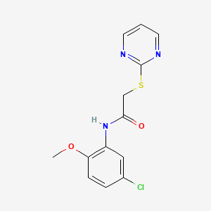 molecular formula C13H12ClN3O2S B5547946 N-(5-氯-2-甲氧基苯基)-2-(2-嘧啶硫基)乙酰胺 