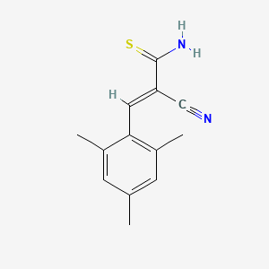 molecular formula C13H14N2S B5547979 2-cyano-3-mesityl-2-propenethioamide 