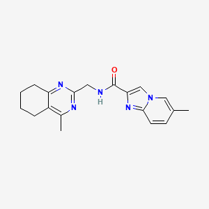 molecular formula C19H21N5O B5547987 6-methyl-N-[(4-methyl-5,6,7,8-tetrahydro-2-quinazolinyl)methyl]imidazo[1,2-a]pyridine-2-carboxamide 