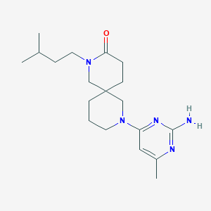 molecular formula C19H31N5O B5548006 8-(2-amino-6-methyl-4-pyrimidinyl)-2-(3-methylbutyl)-2,8-diazaspiro[5.5]undecan-3-one 
